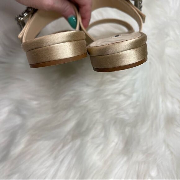 Manolo Blahnik Beige/Nude Rhinestone Verda Flat Sandal EU 40 - Picture 5 of 11